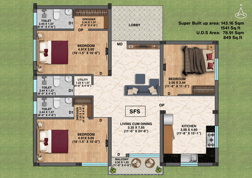 2D Floor plan for SFS